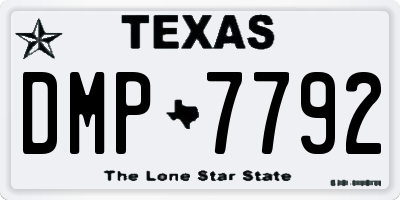 TX license plate DMP7792