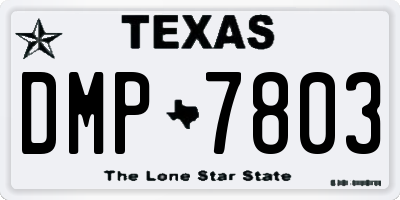 TX license plate DMP7803