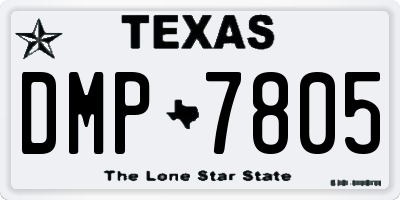 TX license plate DMP7805