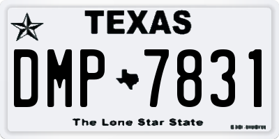TX license plate DMP7831