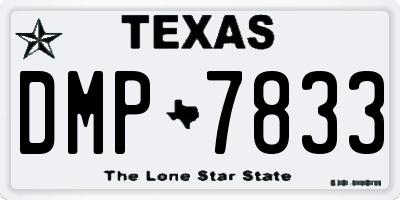 TX license plate DMP7833