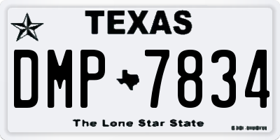 TX license plate DMP7834