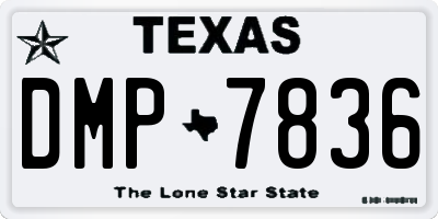 TX license plate DMP7836