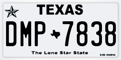TX license plate DMP7838