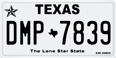 TX license plate DMP7839