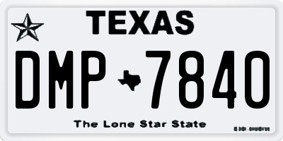 TX license plate DMP7840
