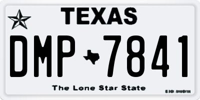 TX license plate DMP7841