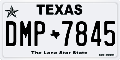 TX license plate DMP7845