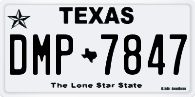 TX license plate DMP7847