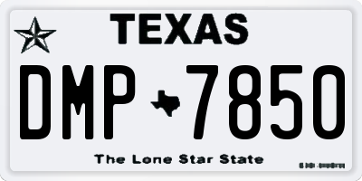 TX license plate DMP7850