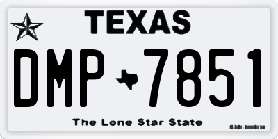 TX license plate DMP7851