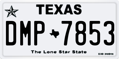 TX license plate DMP7853