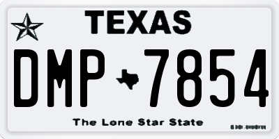 TX license plate DMP7854