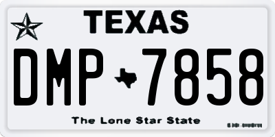 TX license plate DMP7858