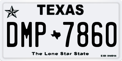 TX license plate DMP7860