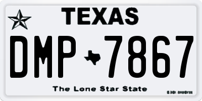 TX license plate DMP7867
