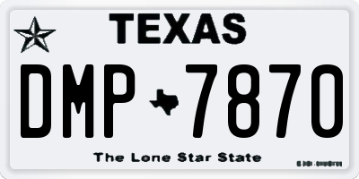 TX license plate DMP7870