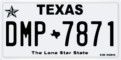 TX license plate DMP7871