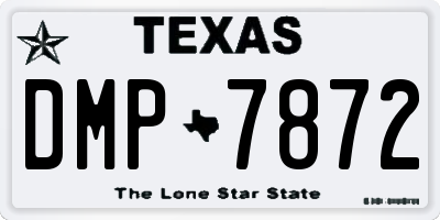 TX license plate DMP7872