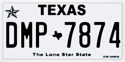 TX license plate DMP7874