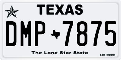 TX license plate DMP7875