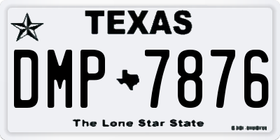TX license plate DMP7876