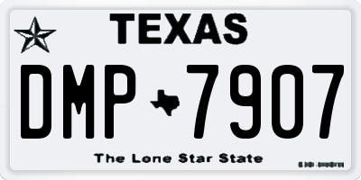 TX license plate DMP7907