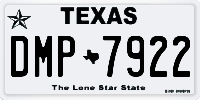 TX license plate DMP7922