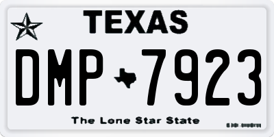 TX license plate DMP7923
