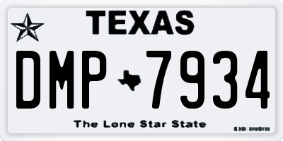 TX license plate DMP7934