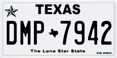 TX license plate DMP7942