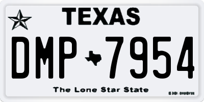 TX license plate DMP7954