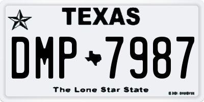 TX license plate DMP7987