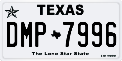 TX license plate DMP7996