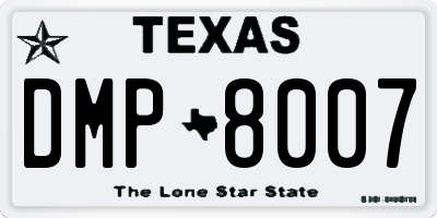 TX license plate DMP8007