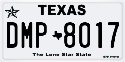 TX license plate DMP8017