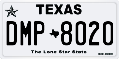 TX license plate DMP8020