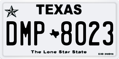 TX license plate DMP8023