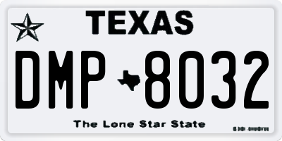 TX license plate DMP8032