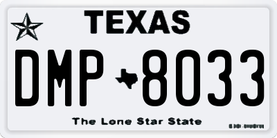 TX license plate DMP8033