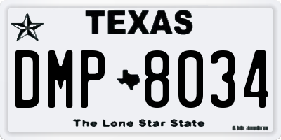 TX license plate DMP8034