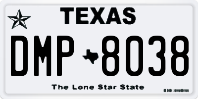 TX license plate DMP8038