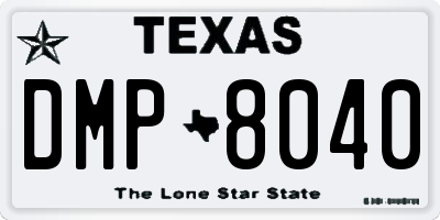 TX license plate DMP8040