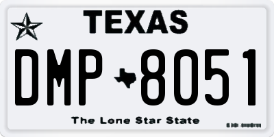 TX license plate DMP8051