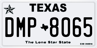 TX license plate DMP8065