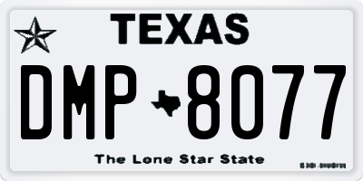 TX license plate DMP8077
