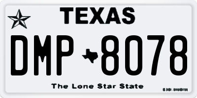TX license plate DMP8078
