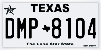 TX license plate DMP8104