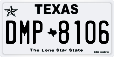 TX license plate DMP8106