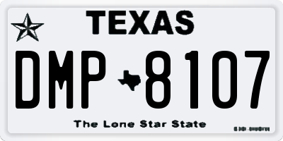 TX license plate DMP8107